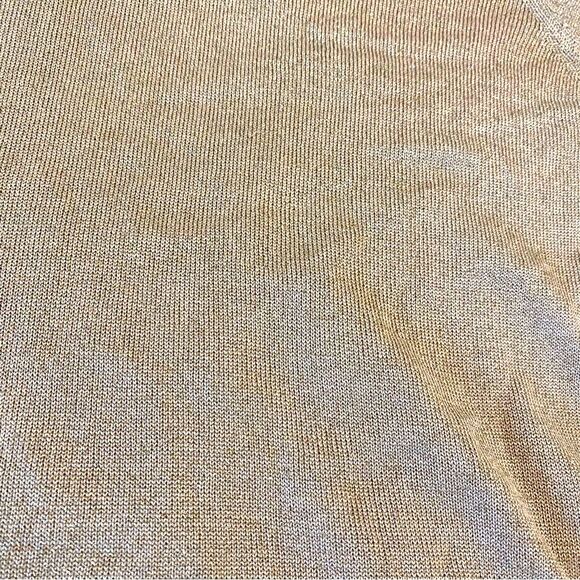 Talbots size Large Silk Blend Metallic Gold New Years Eve Turtleneck Sweater - Picture 6 of 9